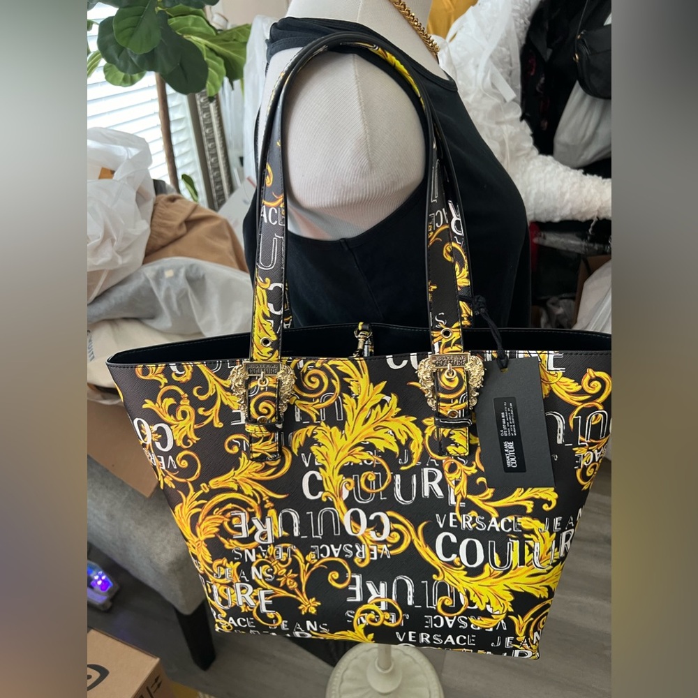NWT- Versace Authentic Tote bag with a make bag inside